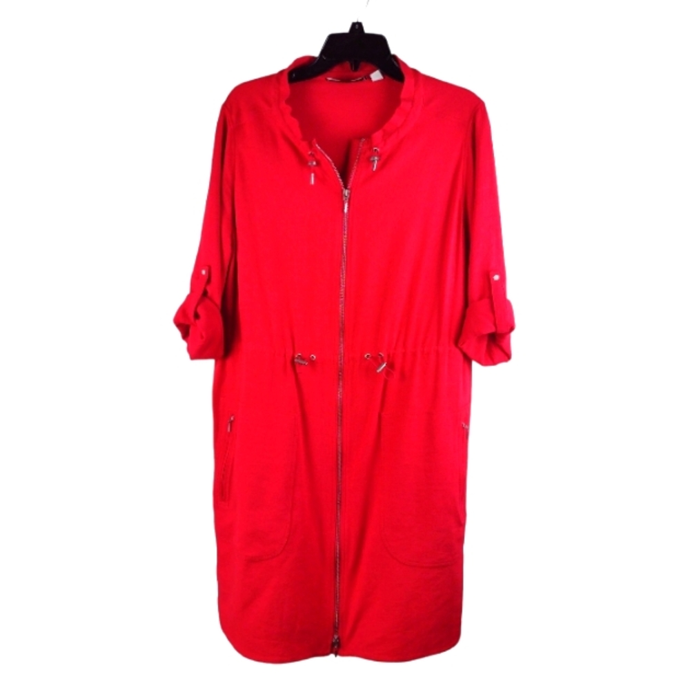 Per Se by Carlisle Dress - Size 12 - Red, linen blend